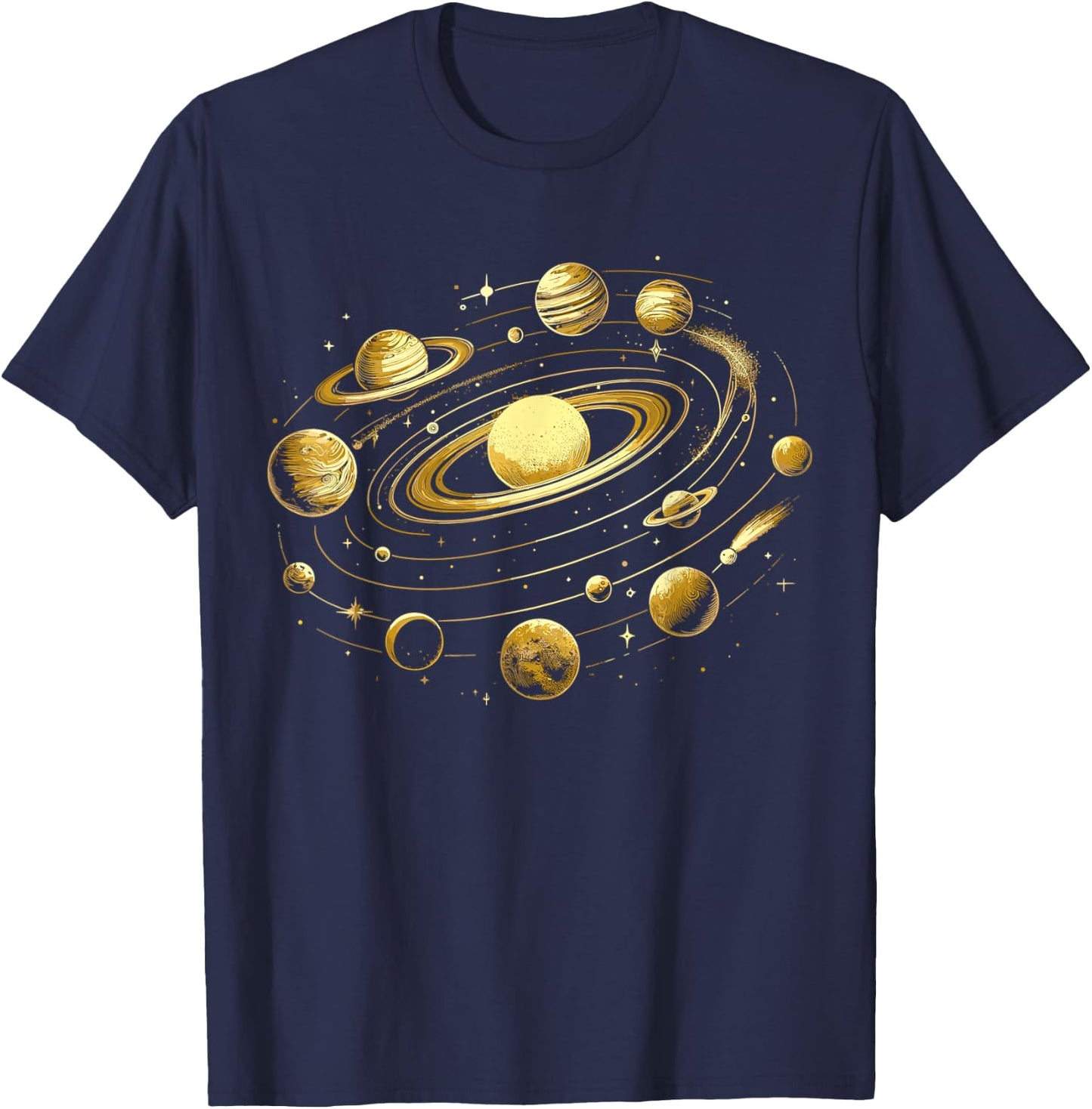 Solar System Planets Space Science Galaxy Astrology T-Shirt - T-Shirt | Navy