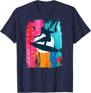 Goofy Foot Surf Club Beach Sunset Living Salty Men Women T-Shirt - T-Shirt | Navy