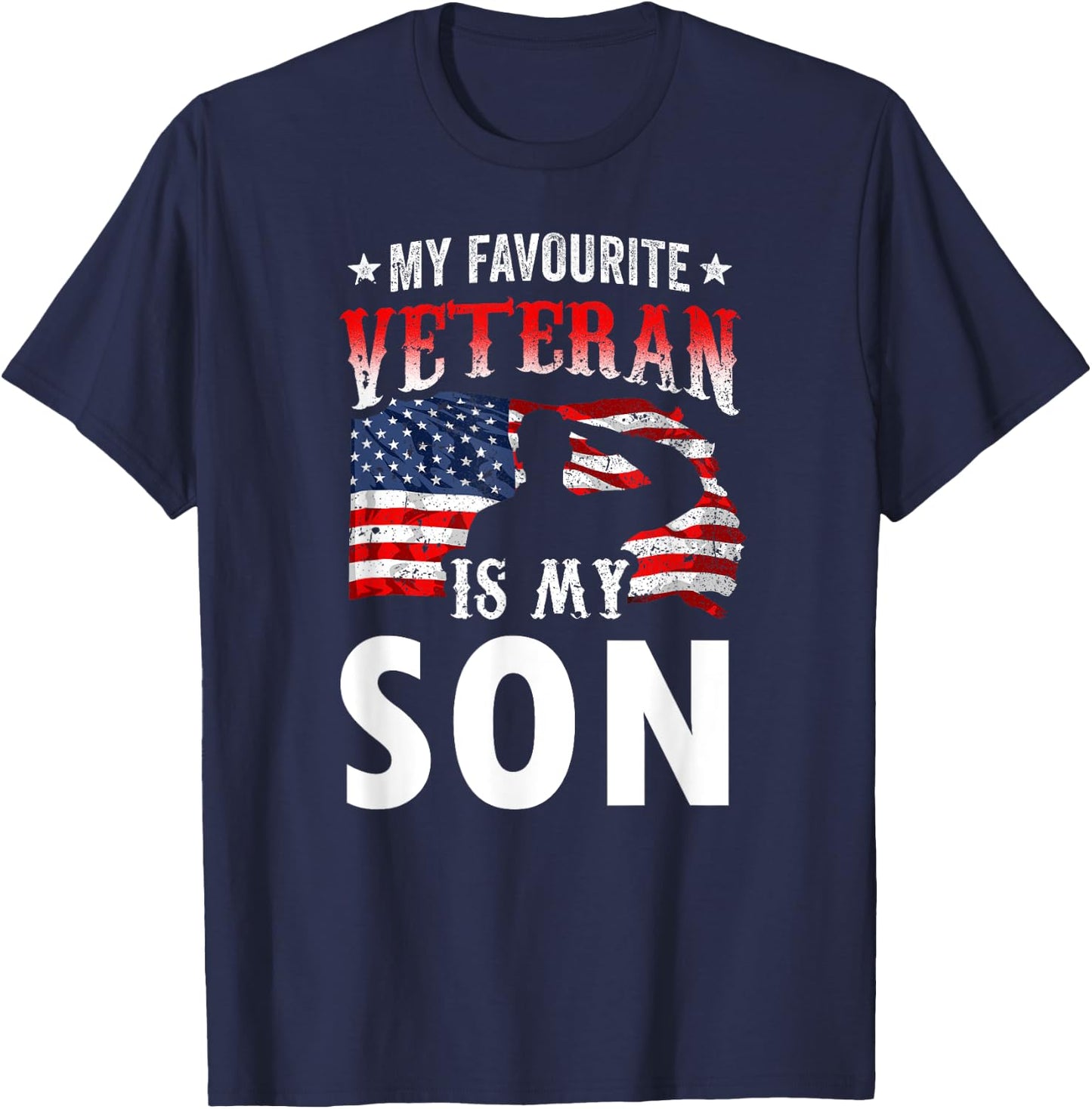 My Favorite Veteran Is My Son Veterans Family Veteran's Day T-Shirt - T-Shirt | Navy