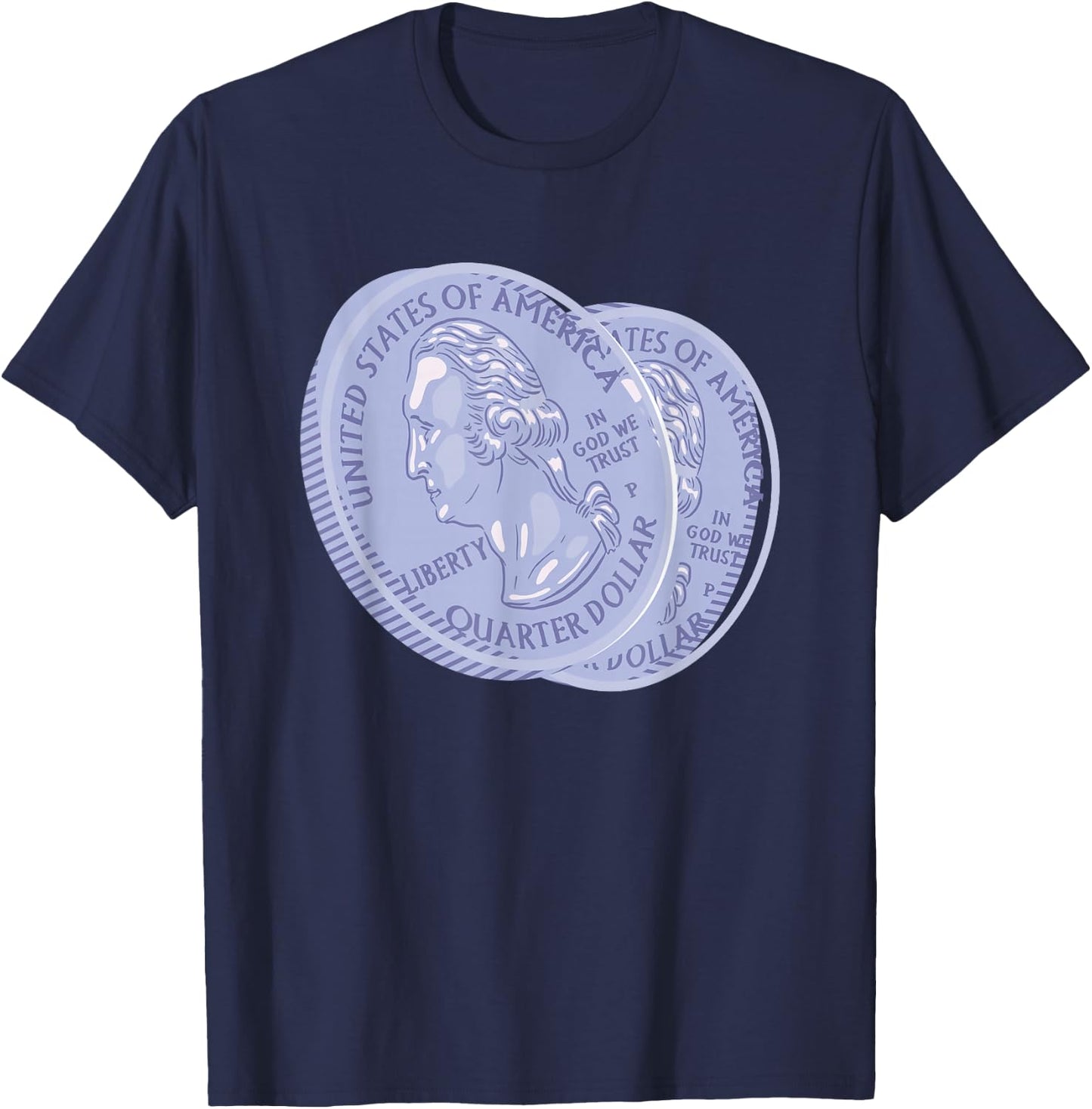 USA Quarter Dollar 25 Cents Coin Collector Gift T-Shirt - T-Shirt | Navy