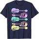 Guitar Lover Girls Pastel Theme Guitars Flowers Music Band T-Shirt - T-Shirt | Navy