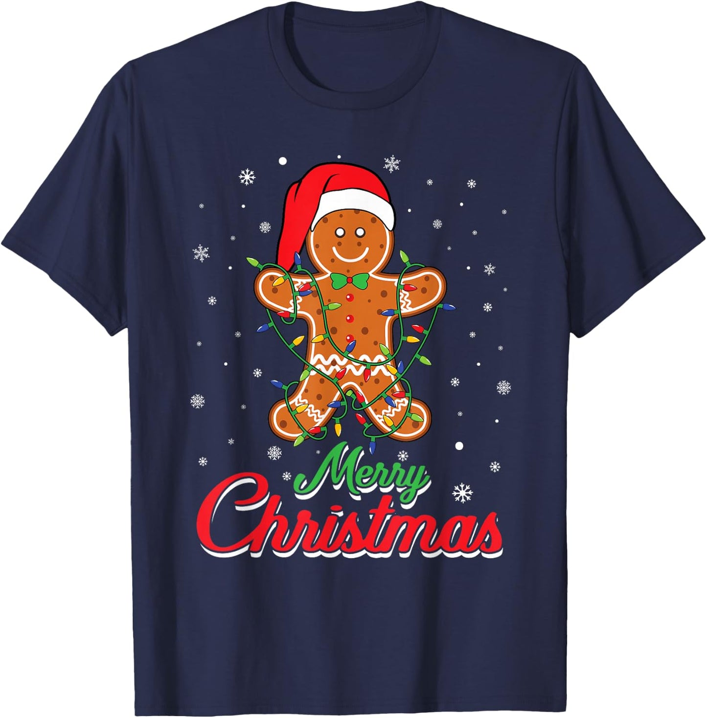 Merry Christmas Gingerbread Man - Cookie Baking Bakers Team T-Shirt - T-Shirt | Navy