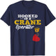 Hooked On A Crane Operator - Construction Wife Girlfriend T-Shirt - T-Shirt | Navy