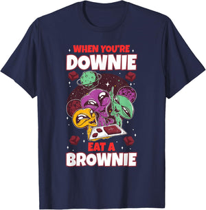 Eat chocolate brownie alien extraterrestrial space sweets T-Shirt - T-Shirt | Navy
