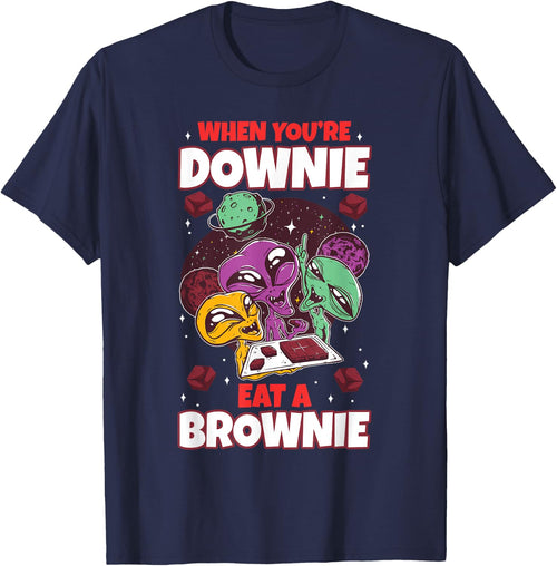 Eat chocolate brownie alien extraterrestrial space sweets