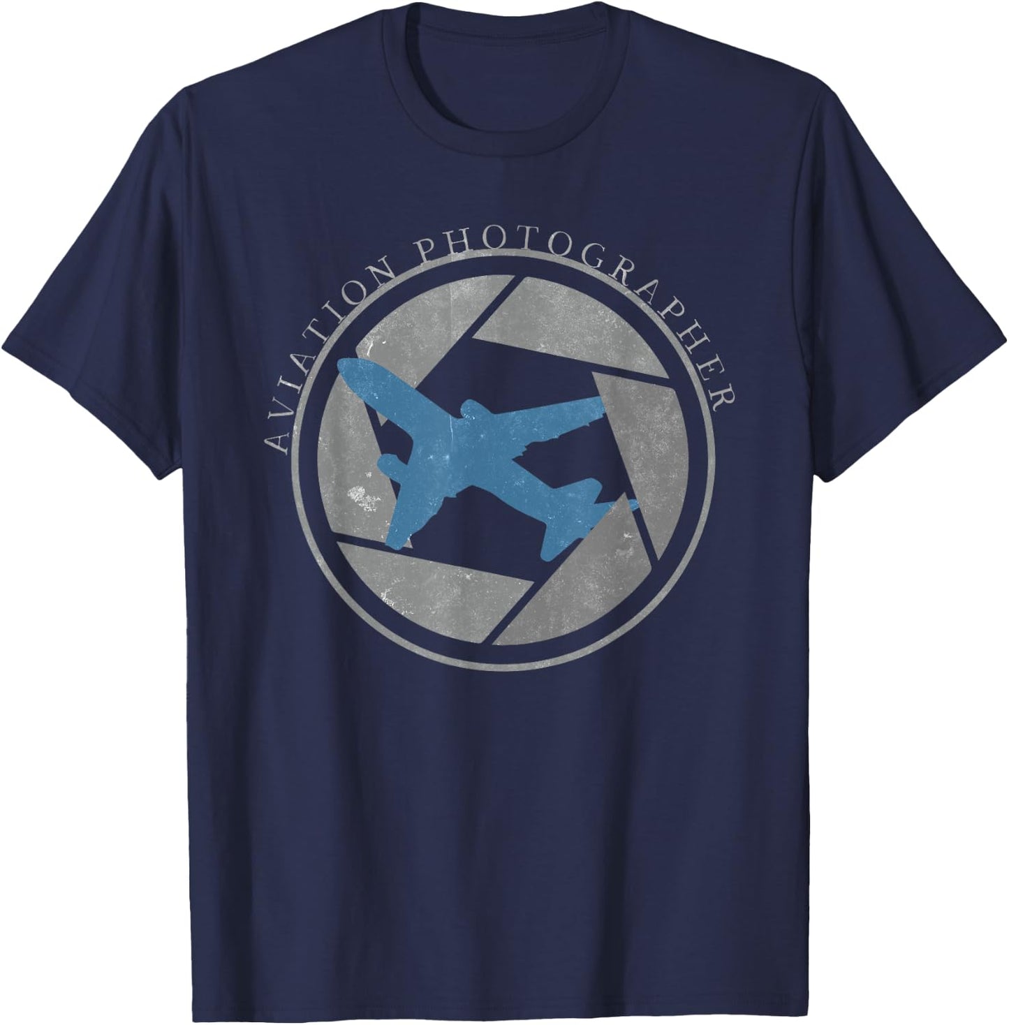Aviation Photographer | Camera Shutter Airliner T-Shirt - T-Shirt | Navy