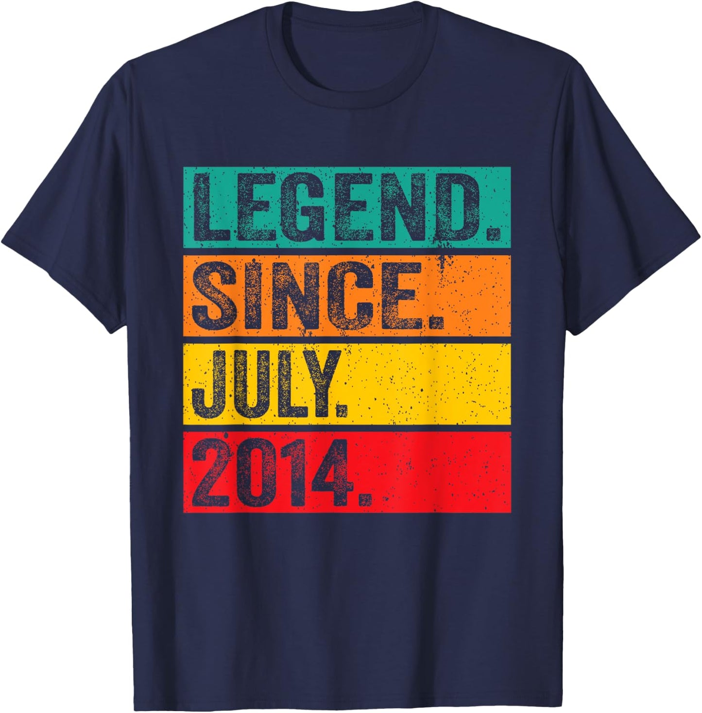 Legend Since July 2014 11th Birthday 11 Years Old Vintage T-Shirt - T-Shirt | Navy