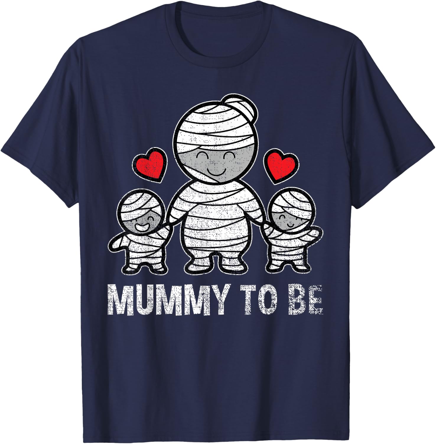 Halloween Pregnancy Shirt Mummy to Be Mom Mommy Boys Twins T-Shirt - T-Shirt | Navy