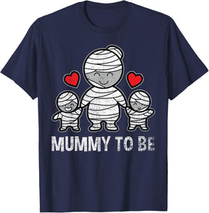 Halloween Pregnancy Shirt Mummy to Be Mom Mommy Boys Twins T-Shirt - T-Shirt | Navy