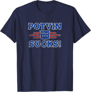 Potvin Sucks 1979 Vintage New York T-Shirt - T-Shirt | Navy