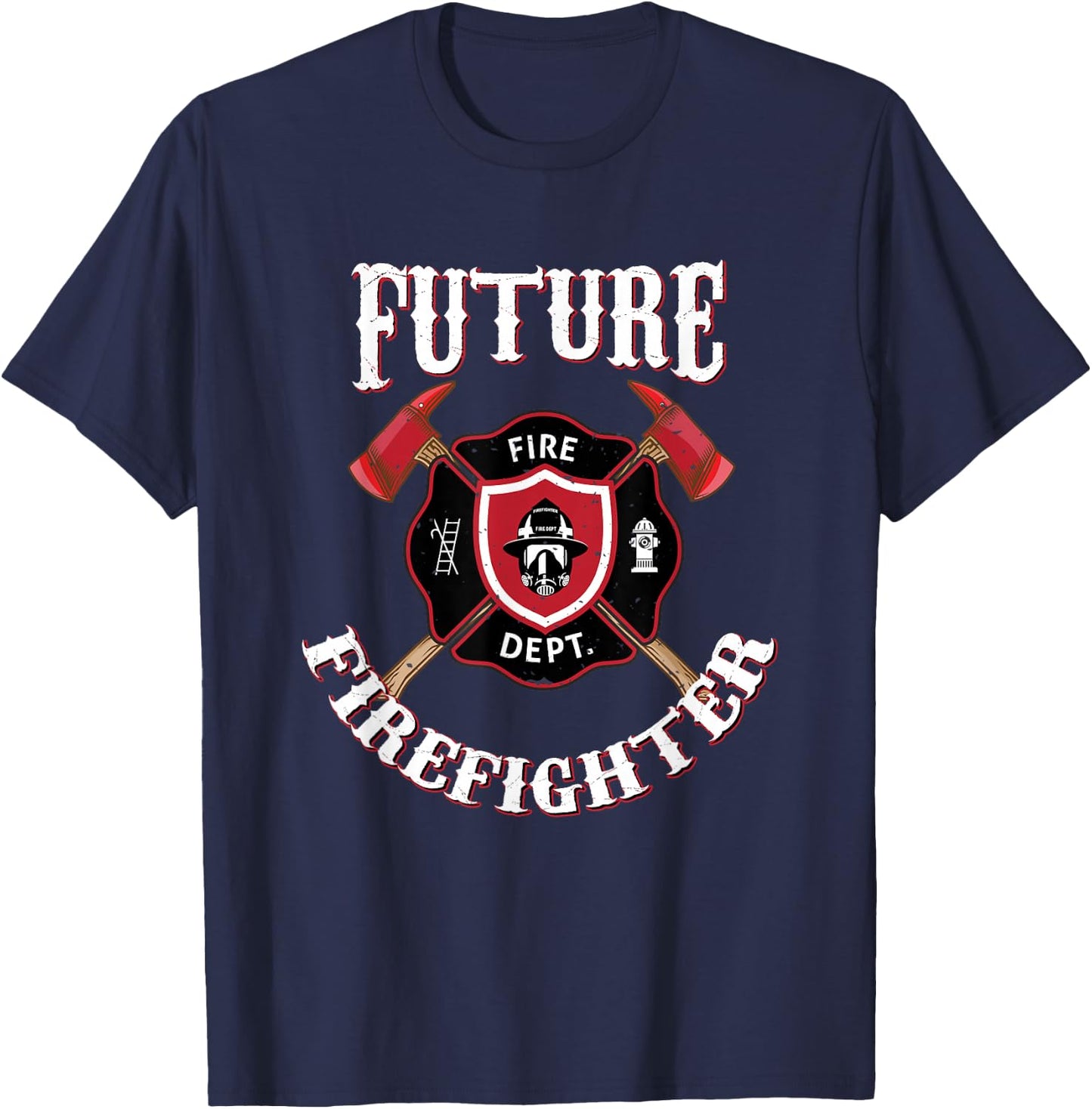 Future Firefighter Firefighter Fire Engine T-Shirt - T-Shirt | Navy