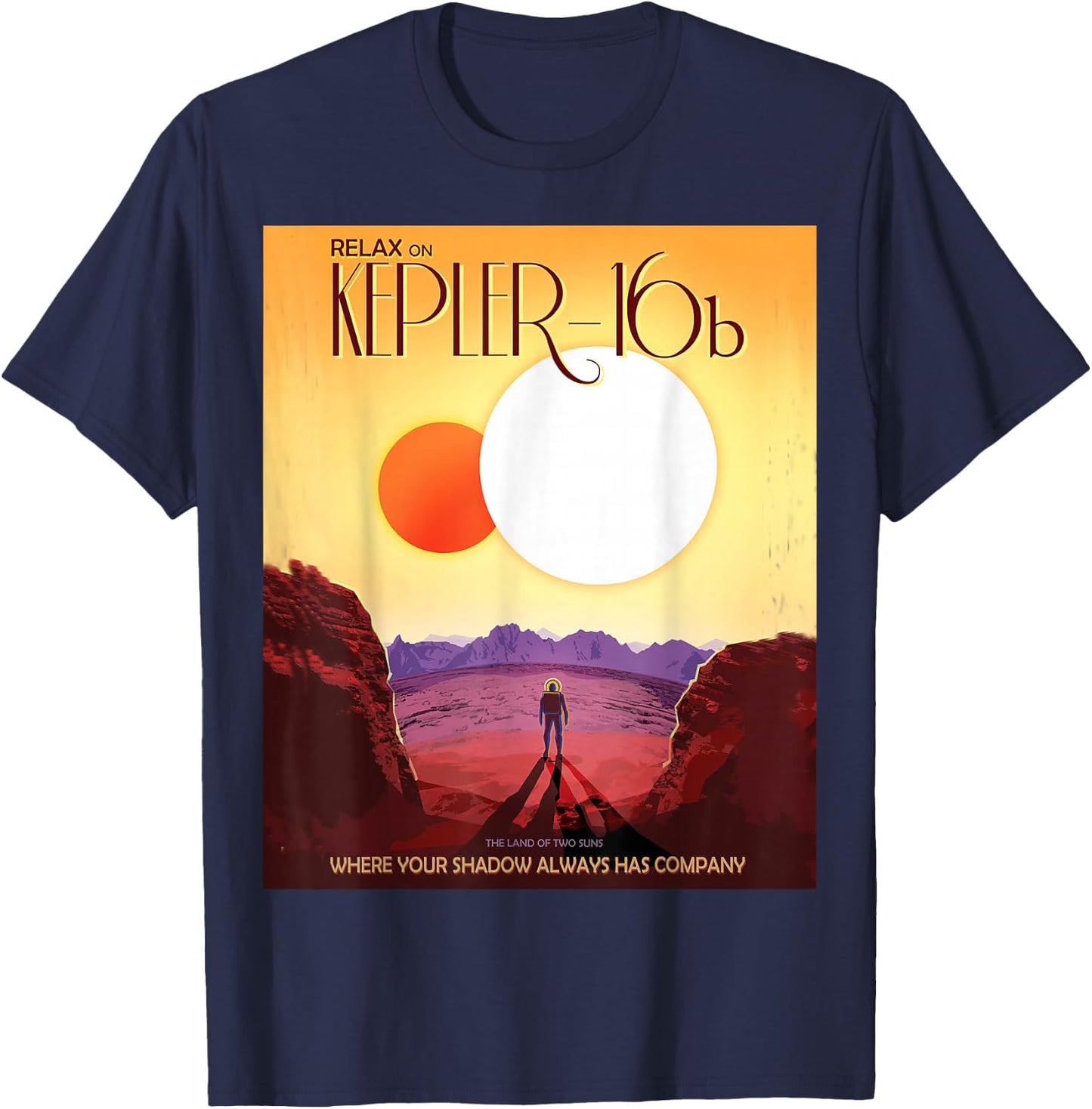 Nerdy Vintage Relax on Kepler-16b Space Science Teacher Geek T-Shirt - T-Shirt | Navy