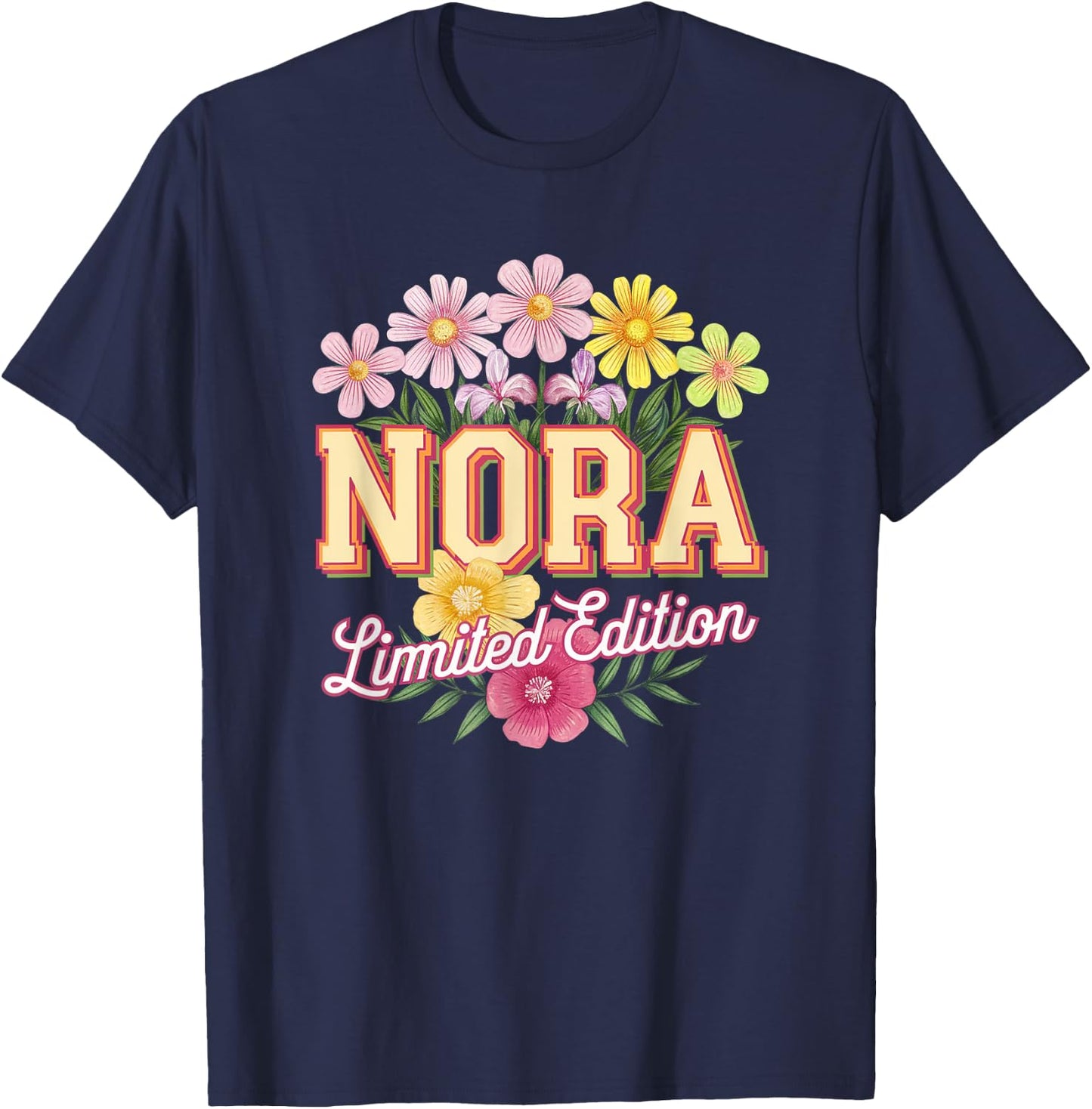 Nora Limited Edition Vintage Custom Name Wife Grandma T-Shirt - T-Shirt | Navy
