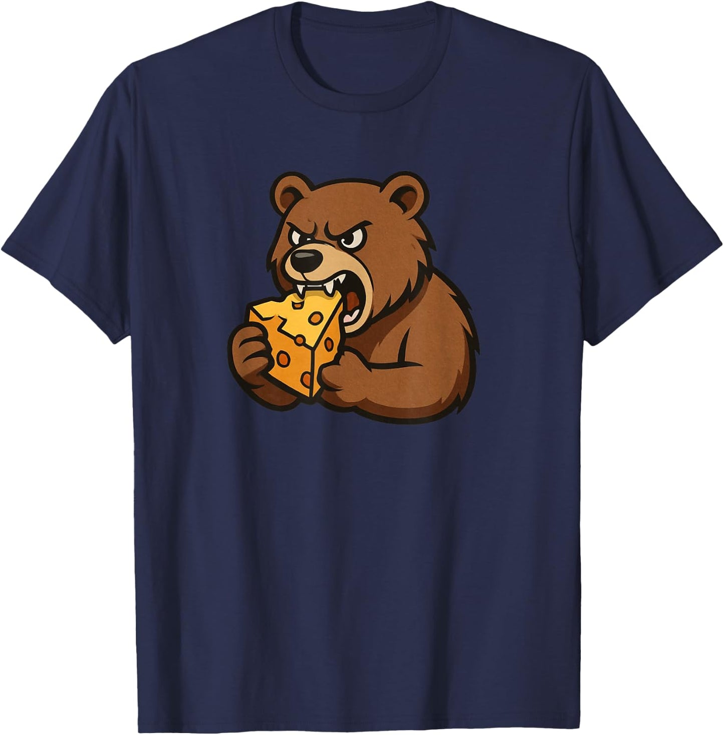 Bear Eating Cheese T-Shirt - T-Shirt | Navy