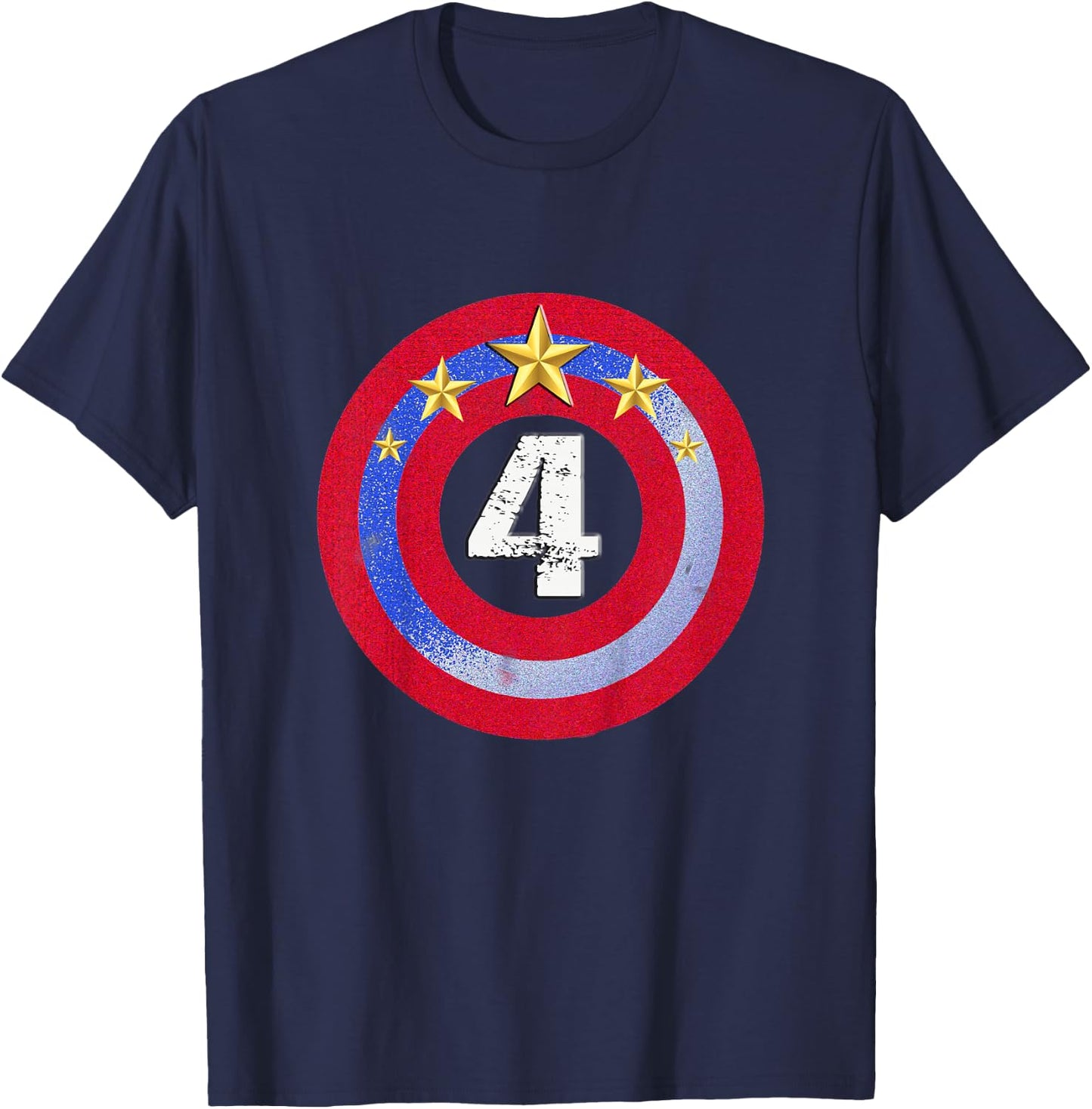 Kids Captain Kid 4th Birthday 4 Years Old Kid T-Shirt - T-Shirt | Navy