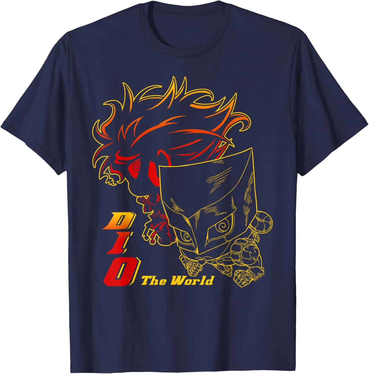 JoJo's Bizarre Adventure Part 3 DIO & The World Chibi Anime T-Shirt - T-Shirt | Navy