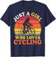 Cycling Lover Vintage Just A Girl Who Loves Cycling T-Shirt - T-Shirt | Navy