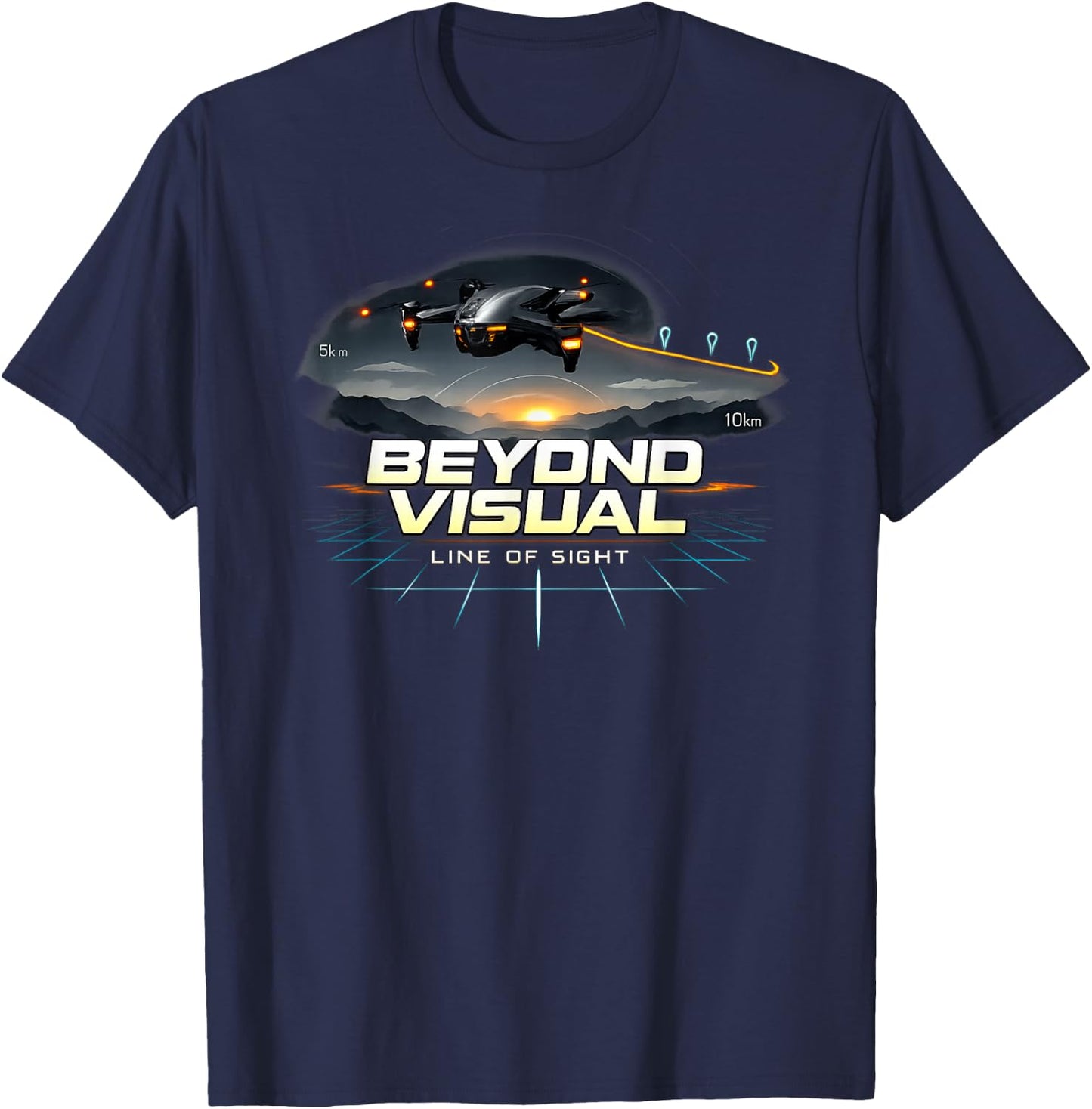 Beyond Visual Line of Sight BVLOS Elite Drone Pilot Advanced T-Shirt - T-Shirt | Navy