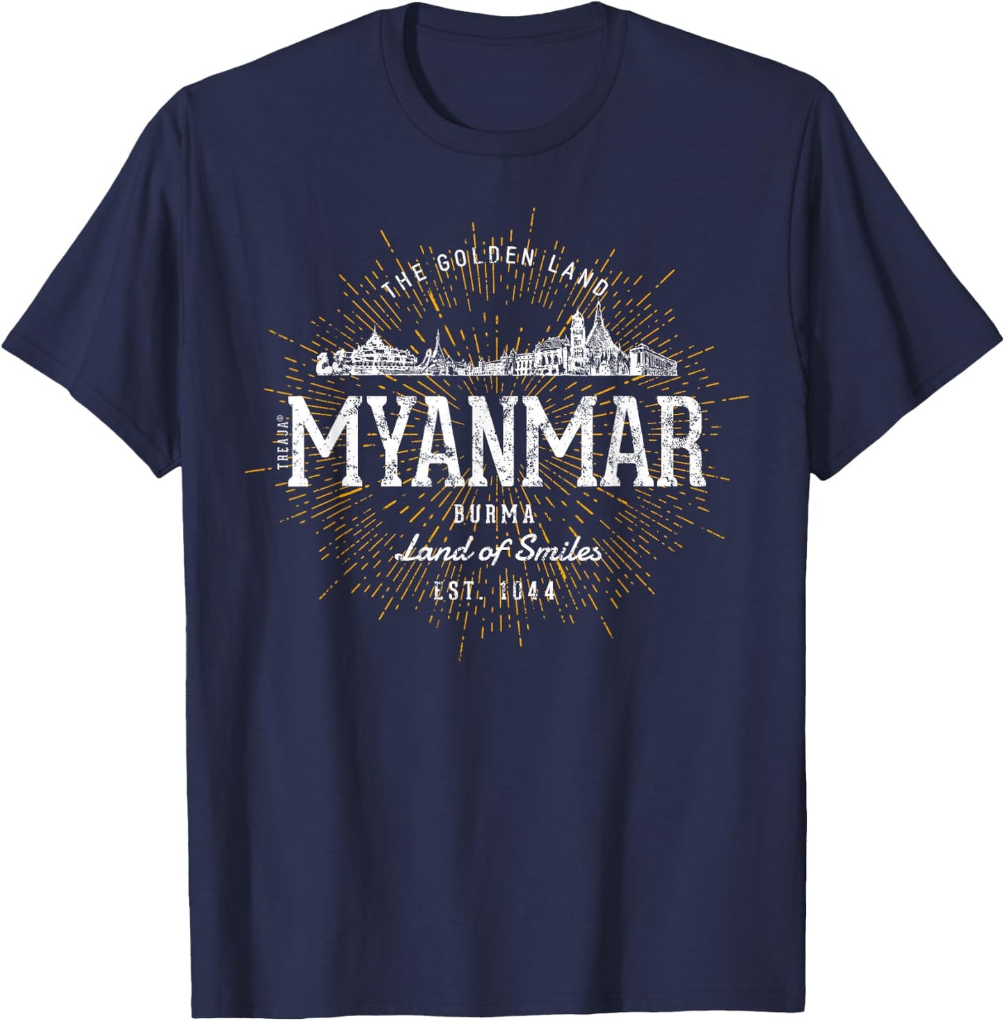 Vintage Myanmar Retro T-Shirt - T-Shirt | Navy