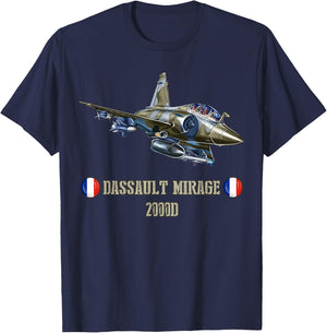 France military jet fighter Dassault Mirage 2000D T-Shirt - T-Shirt | Navy