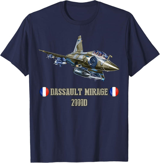 France military jet fighter Dassault Mirage 2000D T-Shirt - T-Shirt | Navy