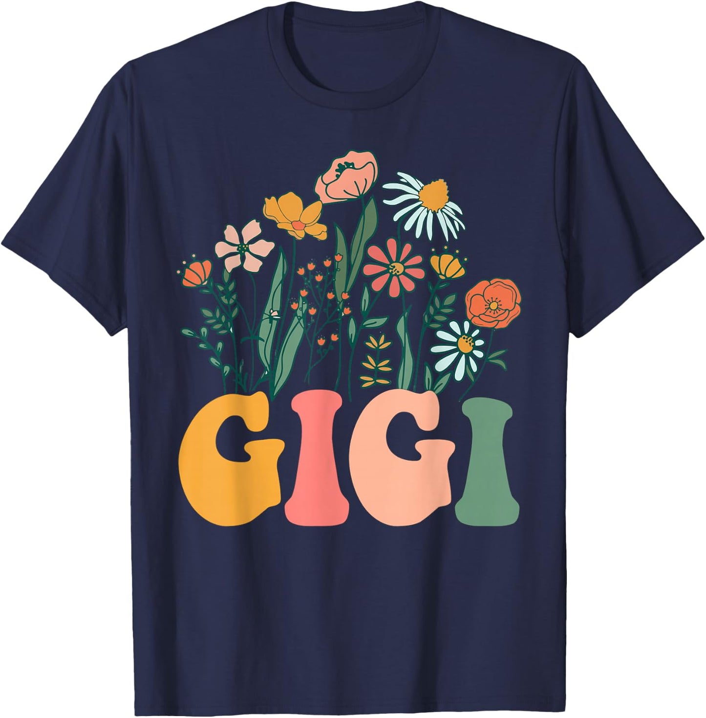 New GIGI Wildflower First Birthday & Baby Shower T-Shirt - T-Shirt | Navy
