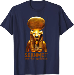 Sekhmet A Worrior Goddess From Ancient Pharaonic Egypt T-Shirt - T-Shirt | Navy