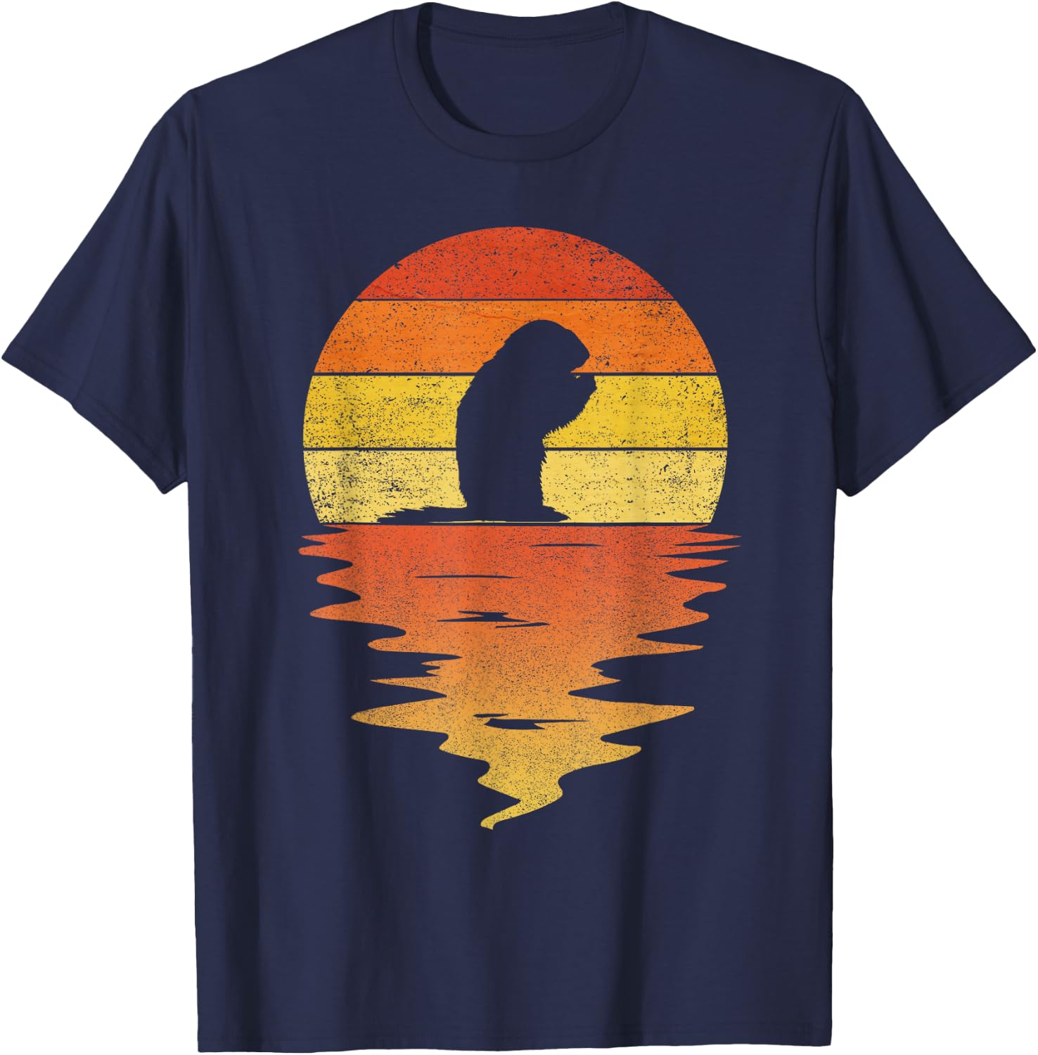 Marmots shirt retro sunset 70s vintage Marmots T-Shirt - T-Shirt | Navy