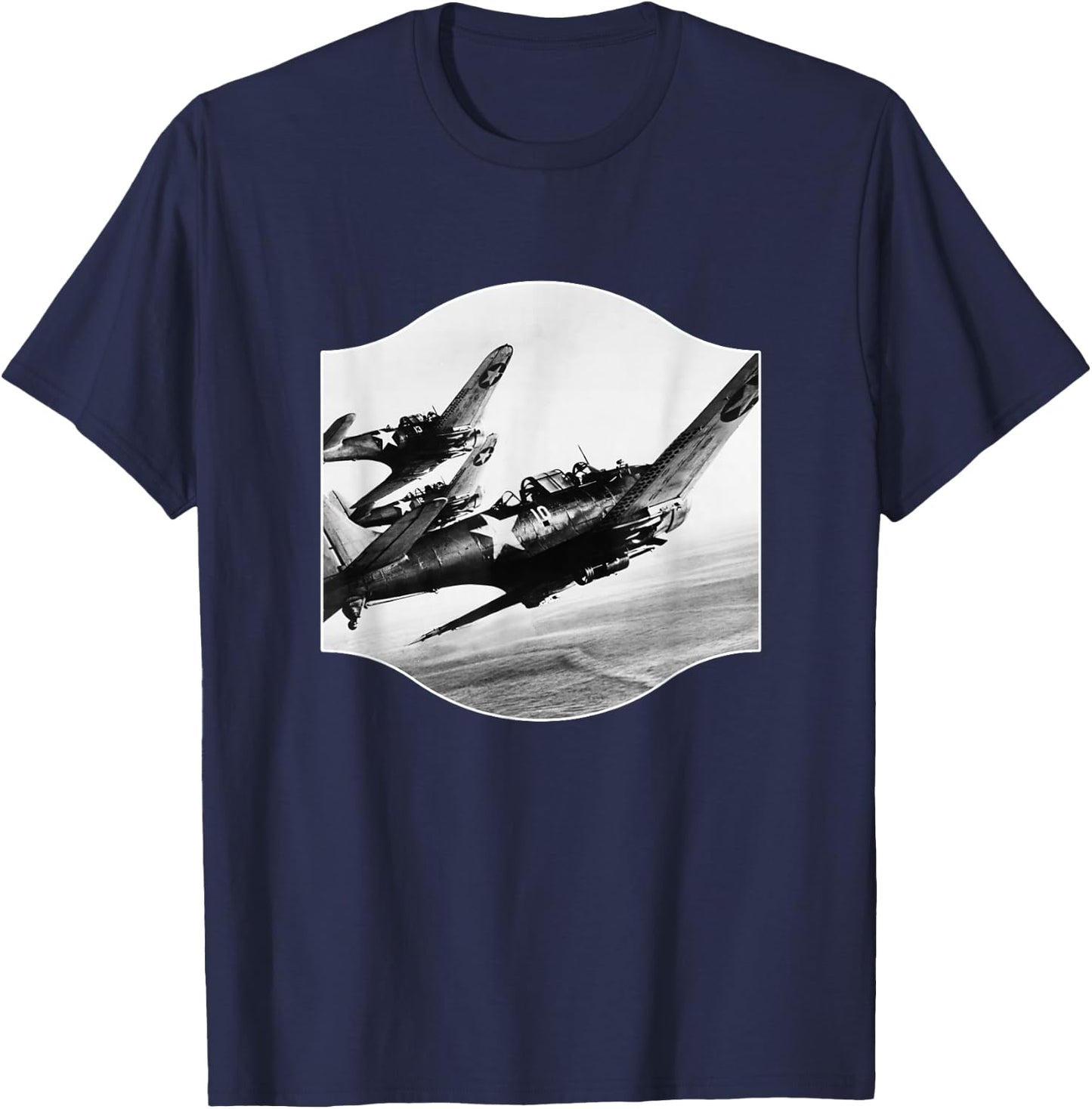 Douglas SBD-Dauntless WWII Fighter Plane USA History T-Shirt - T-Shirt | Navy