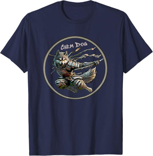 Cannabis Weed Strain "Chem Dog" Junkyard Dog Samurai Design T-Shirt - T-Shirt | Navy