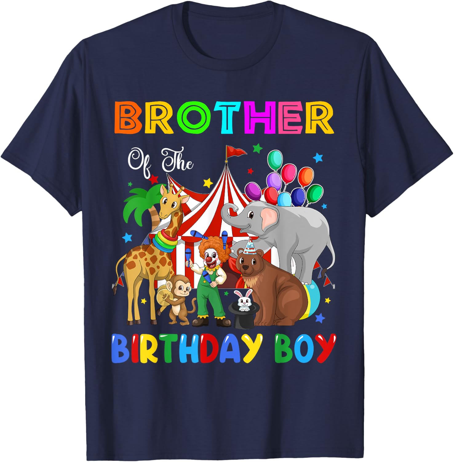 Brother Of The Birthday Boy Circus Themed Carnival Party T-Shirt - T-Shirt | Navy