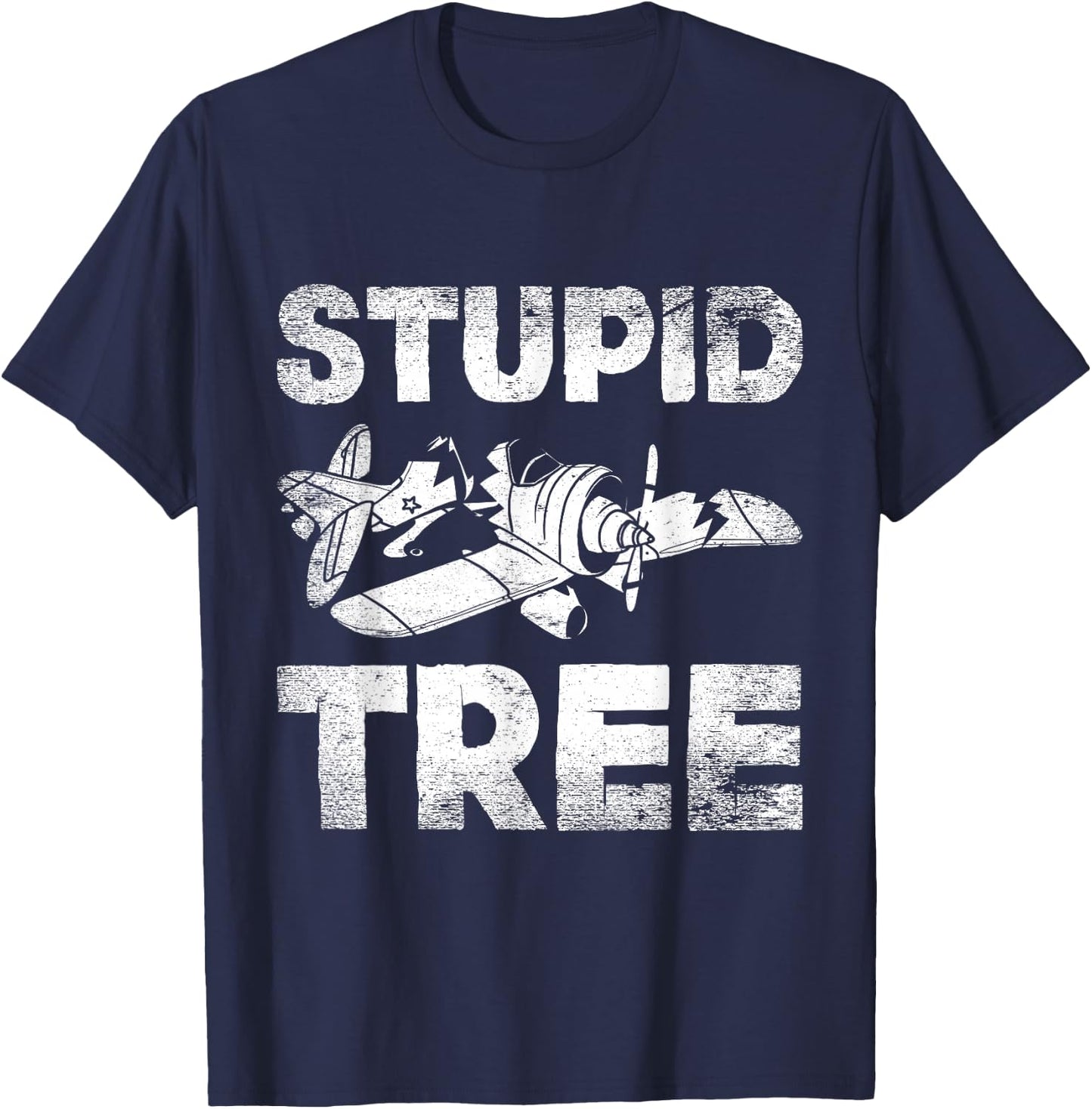 Stupid Tree RC Plane RC Airplane Model Airplane T-Shirt - T-Shirt | Navy
