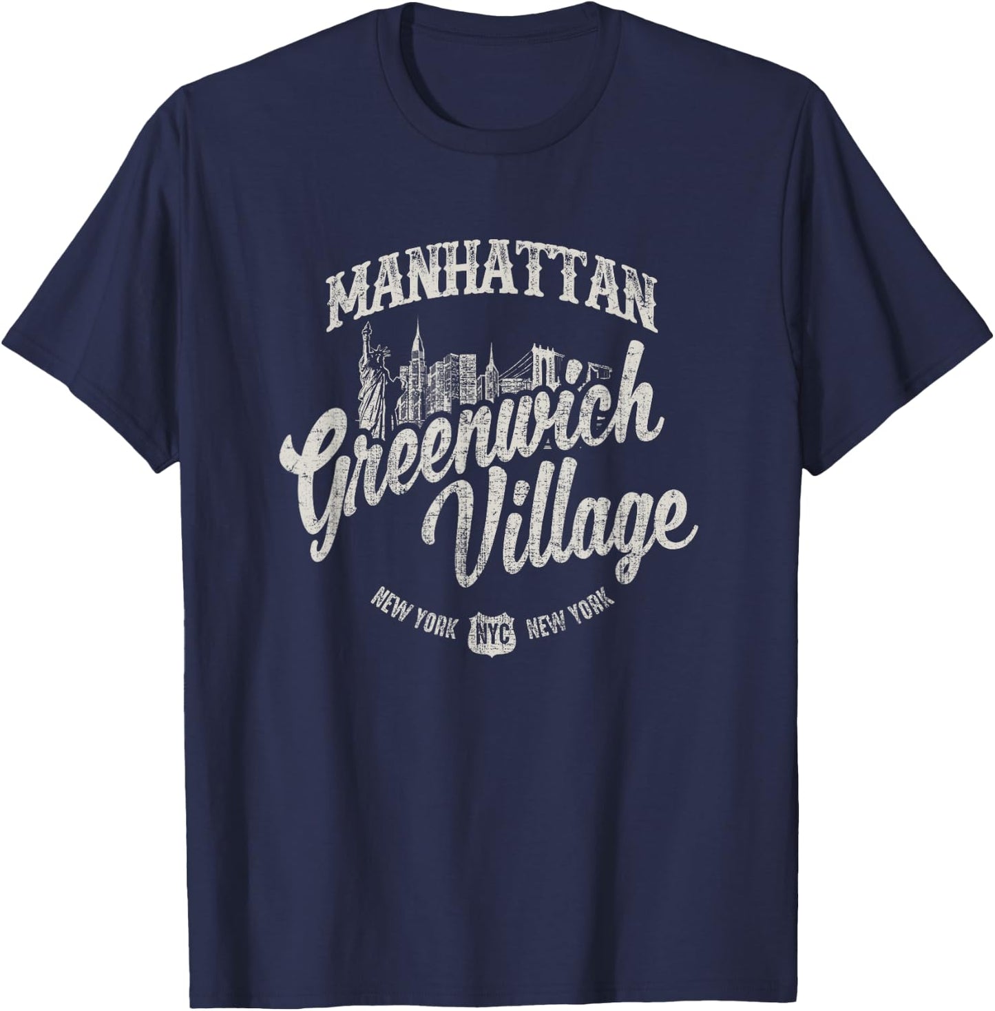 New York Manhattan Greenwich Village T-Shirt - T-Shirt | Navy