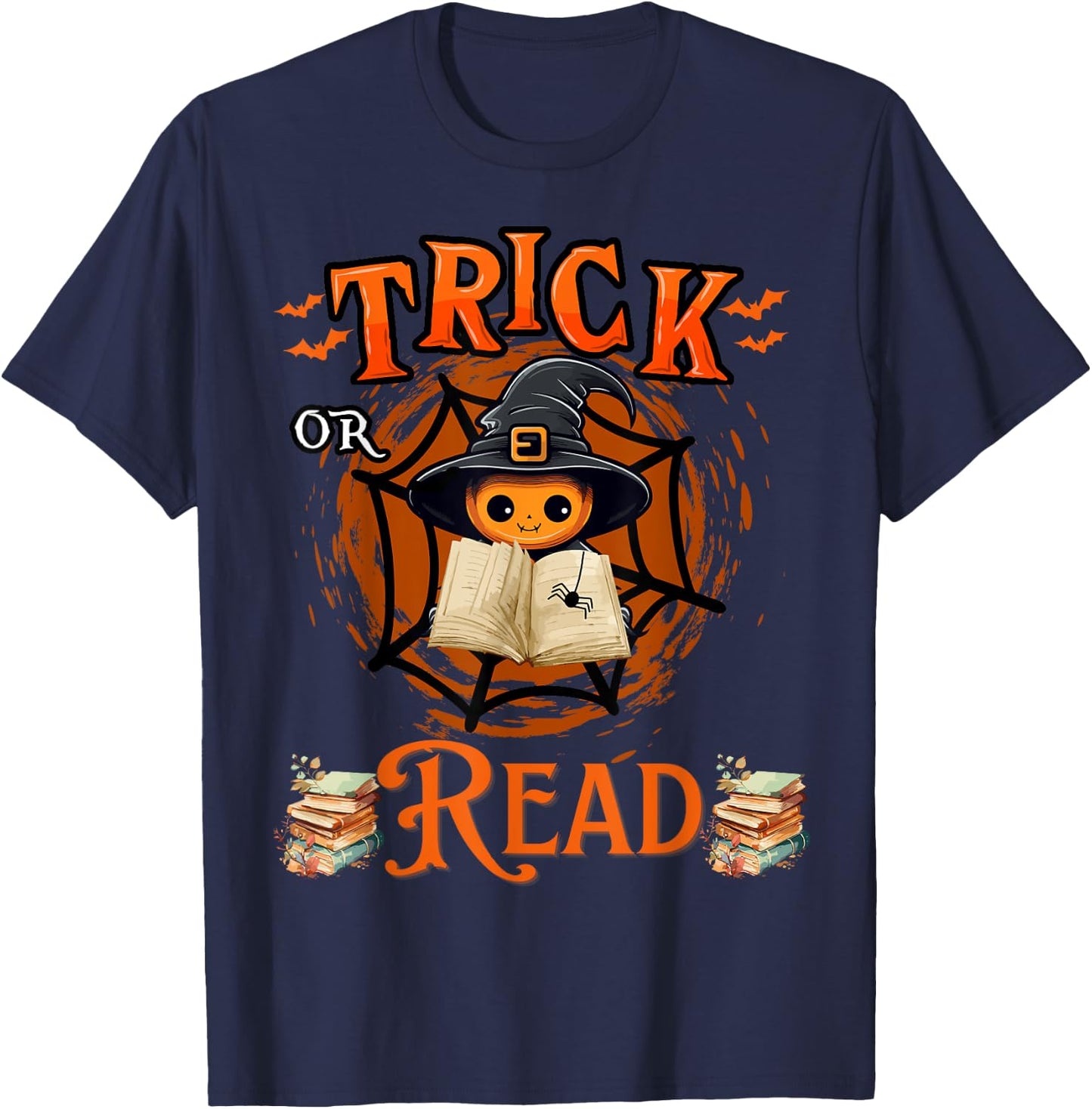 Halloween Book Lovers Librarian Teacher Library Kids Costume T-Shirt - T-Shirt | Navy