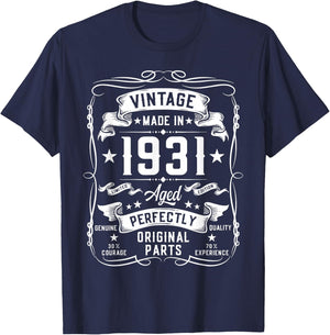 Vintage 1931 94 Years Old Gifts 94yr 94th Birthday T-Shirt - T-Shirt | Navy
