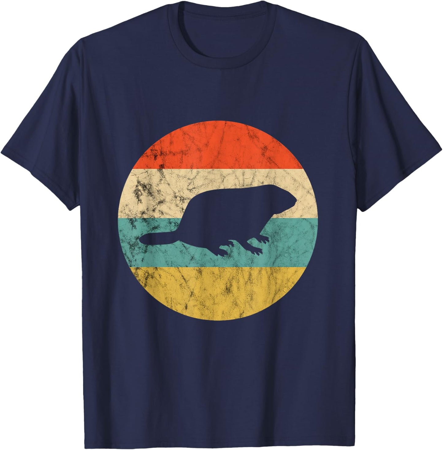 Rodent Retro Vintage Sunset Marmot Ground Squirrel Rodent T-Shirt - T-Shirt | Navy