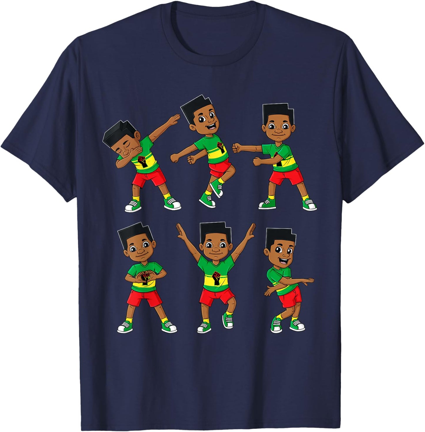 Dancing Black King Juneteenth Dance Challenge Boys Kids Teen T-Shirt - T-Shirt | Navy