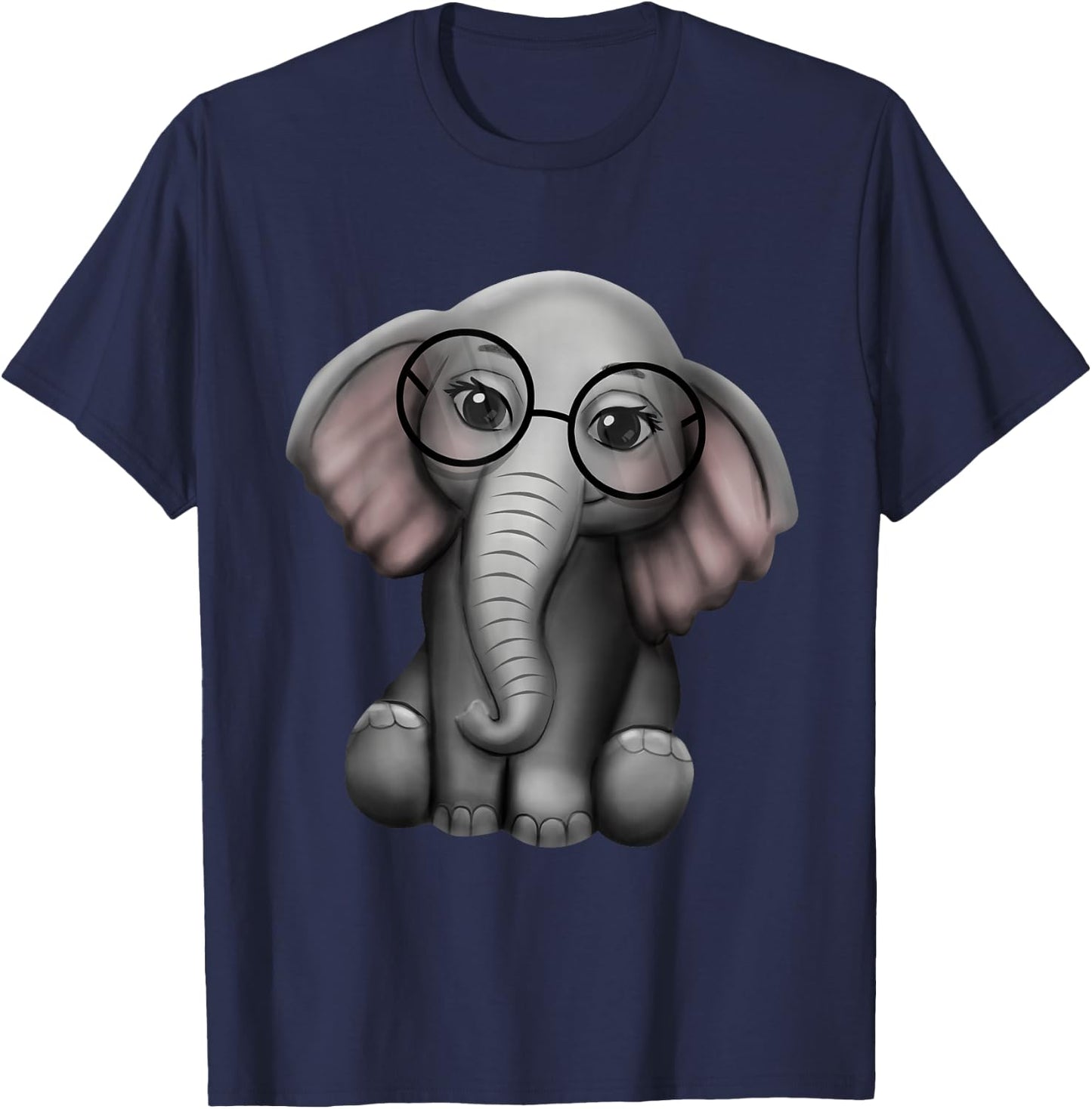Cute Elephant Nerd Glasses Clothes Outfit Elephants T-Shirt - T-Shirt | Navy