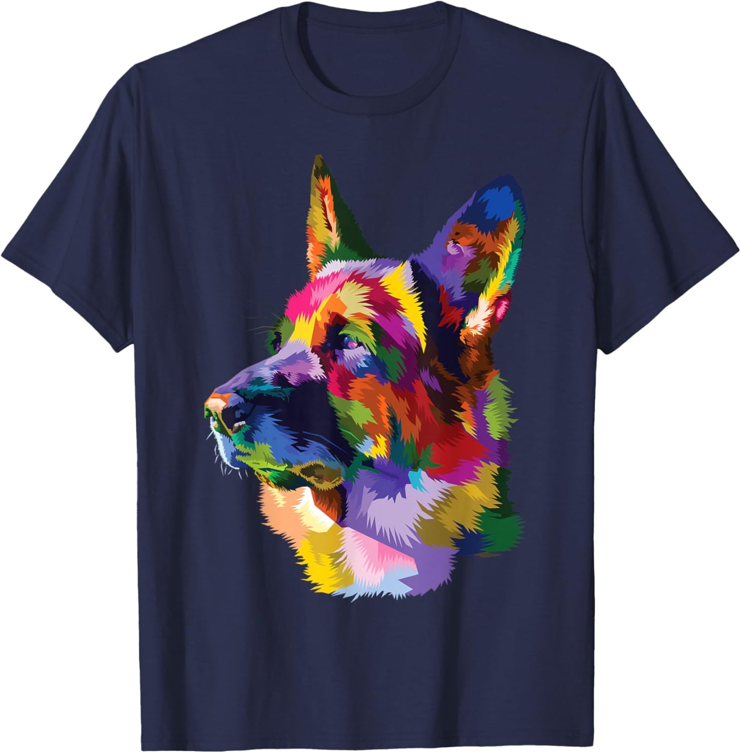 colorful German Shepherd dog pop art gifts for lover dogs T-Shirt - T-Shirt | Navy
