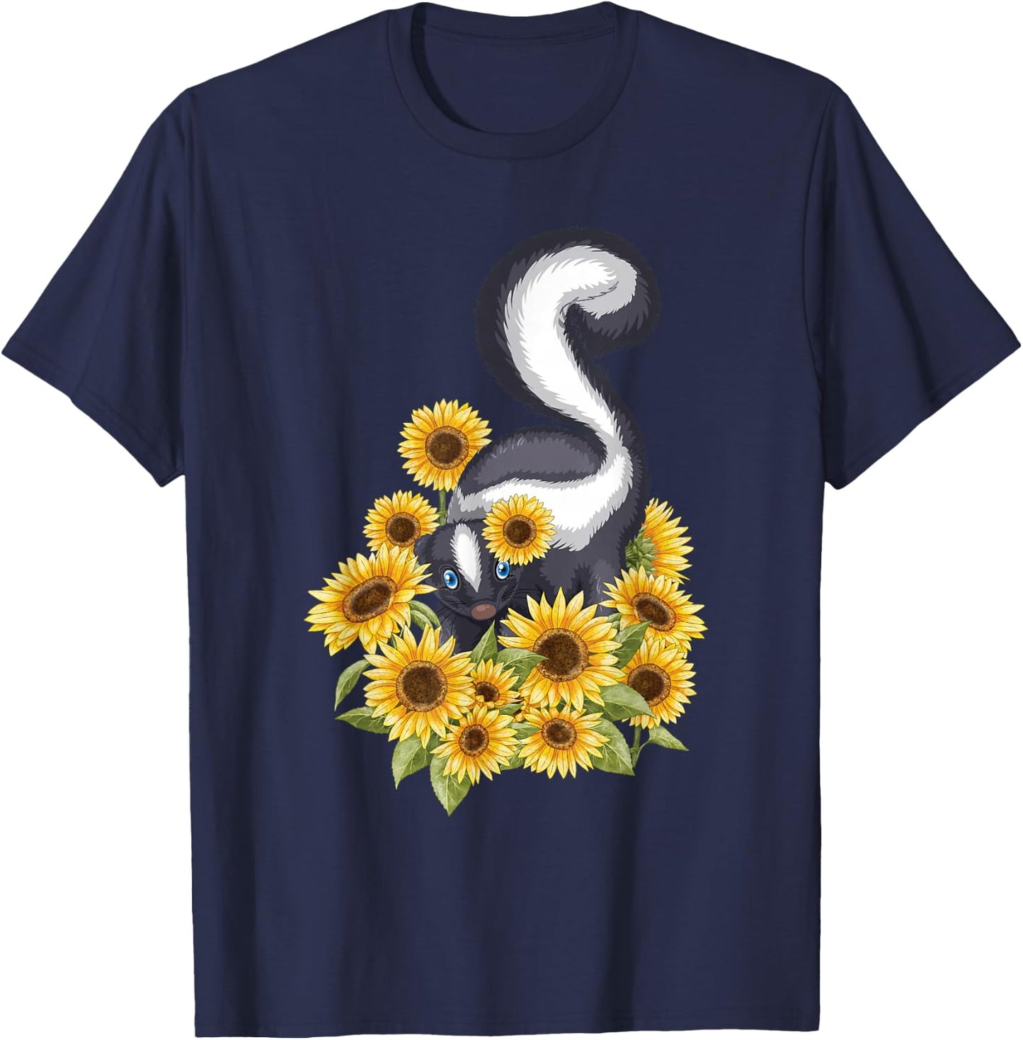 Sunflower Skunk - Pet Lover Zookeeper Zoologist Veterinarian T-Shirt - T-Shirt | Navy