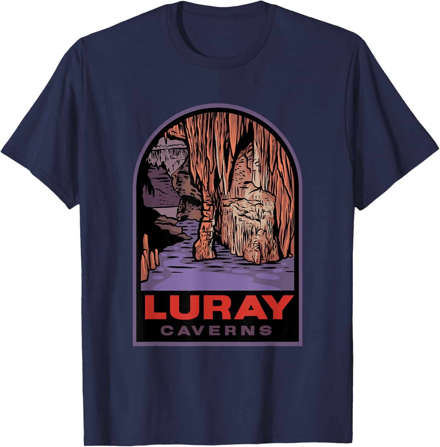 Luray Caverns Virginia Badge T-Shirt - T-Shirt | Navy