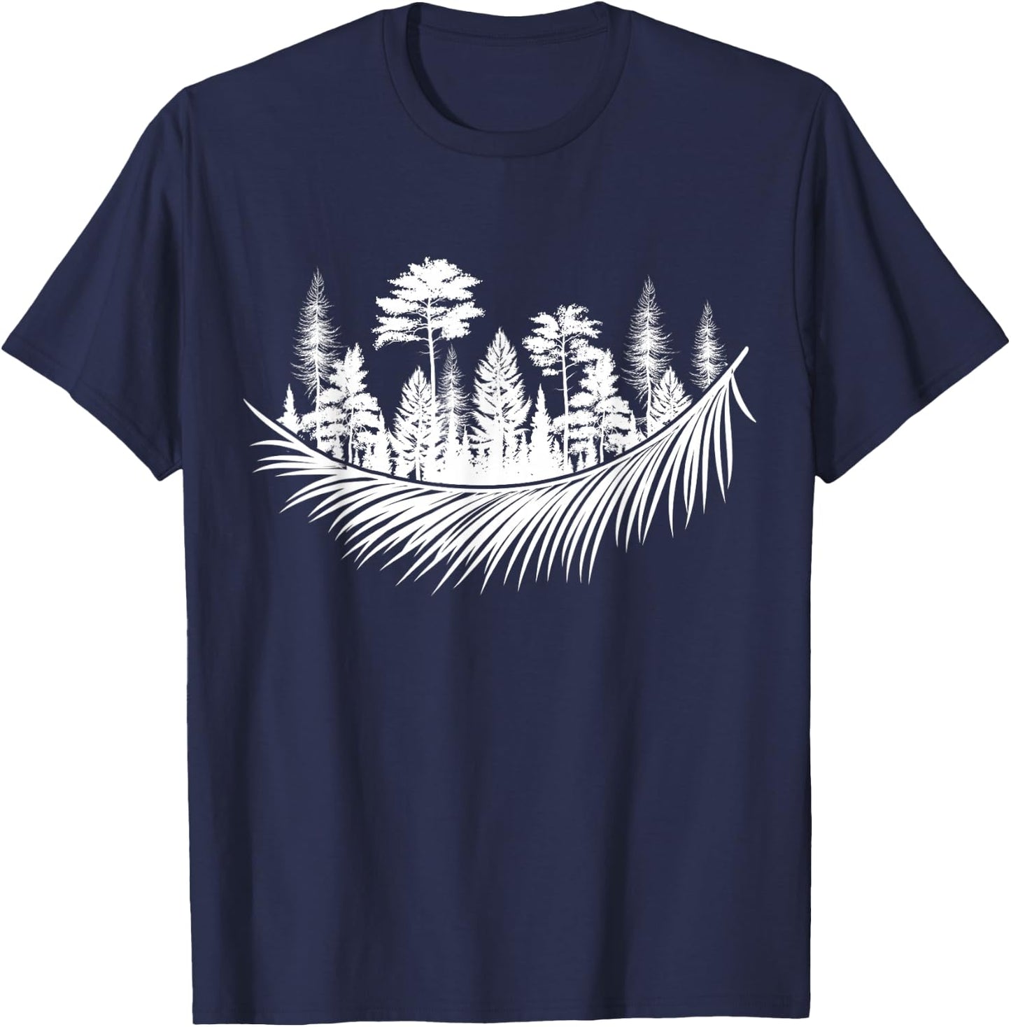 Nature Forest Plants Trees Camping Hiking Mountains Wildlife T-Shirt - T-Shirt | Navy