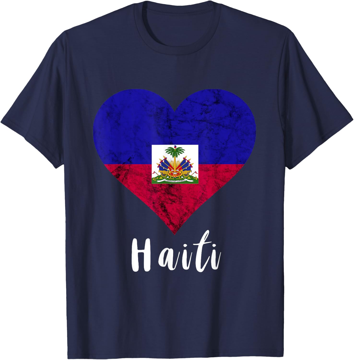 Haitian Root Heart Haiti Haitians Flag Pride T-Shirt - T-Shirt | Navy
