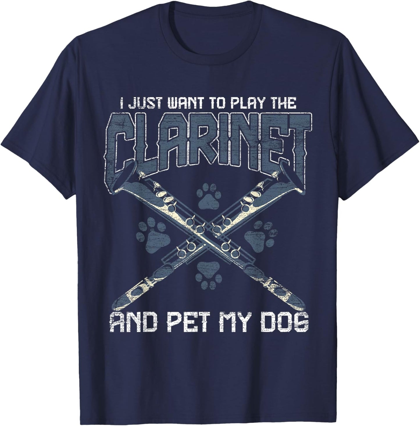Clarinet - Pet My Dog Music Marching Band Shirts Women Girls Kids T-Shirt - T-Shirt | Navy