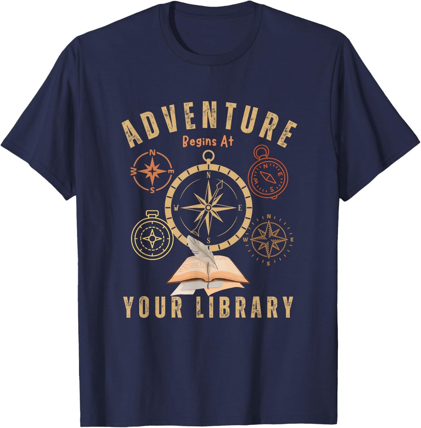 Adventure Begins At Your Library Summer Reading Program 2024 T-Shirt - T-Shirt | Navy