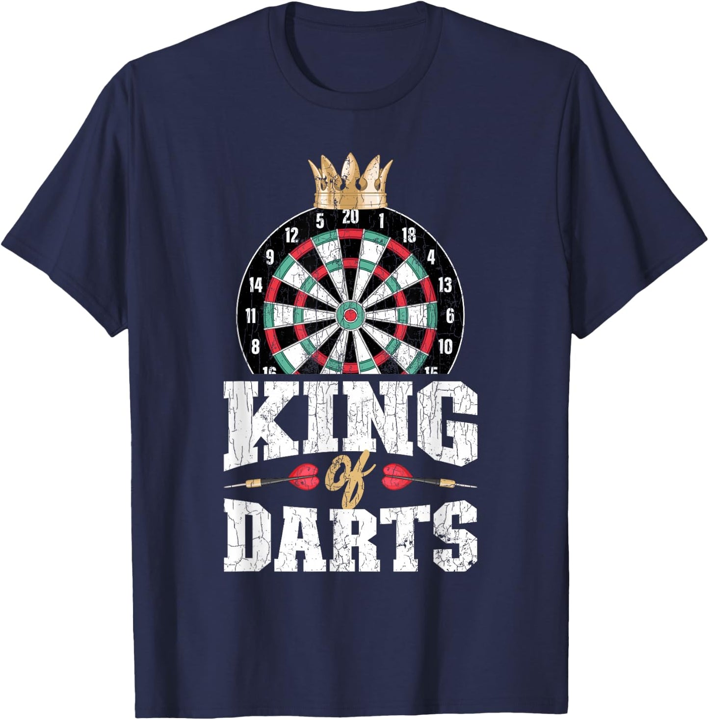 King Of Darts Funny Dart Player Graphic T-Shirt - T-Shirt | Navy