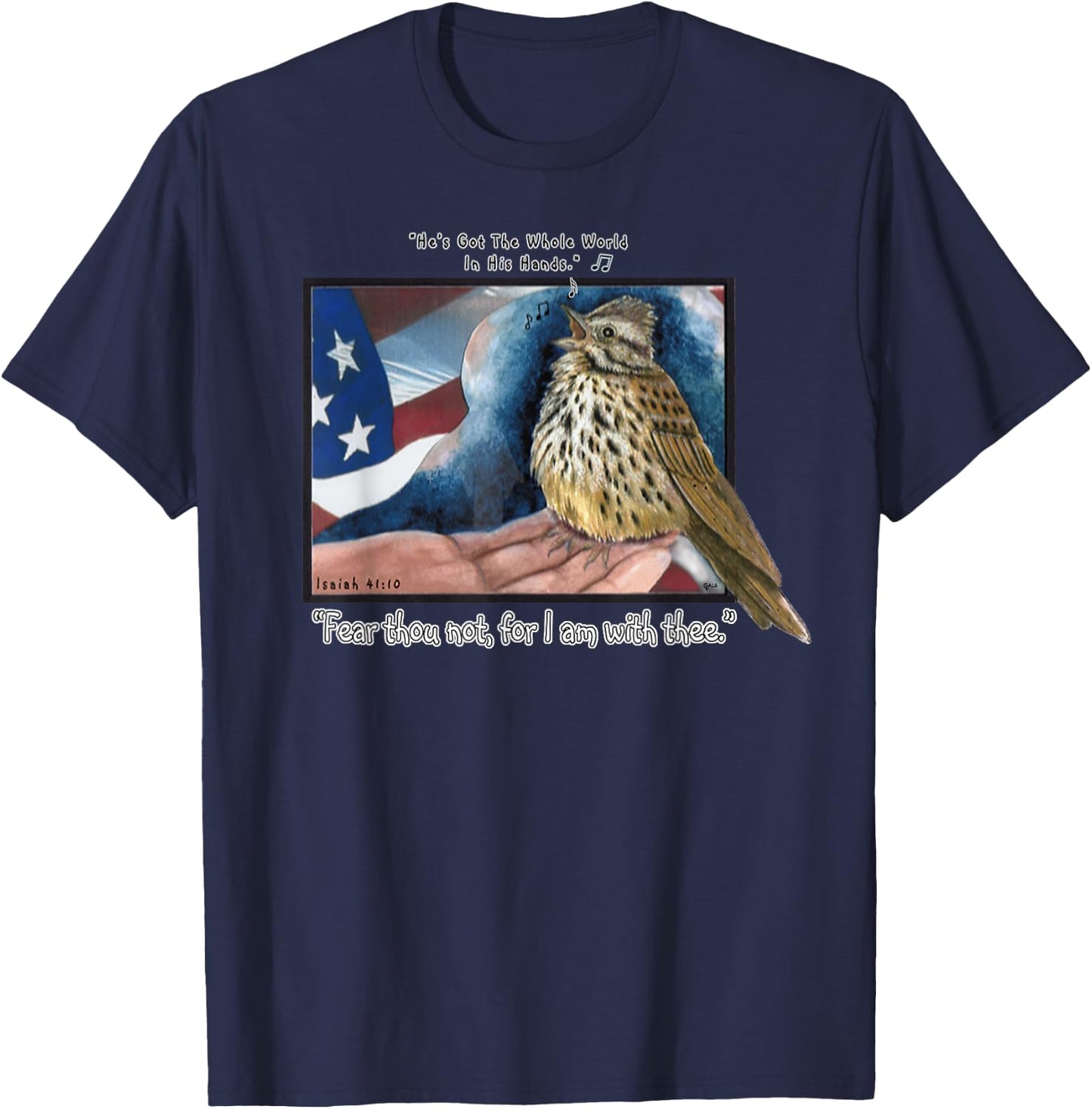 He's got the whole world in His Hand T-Shirt - T-Shirt | Navy