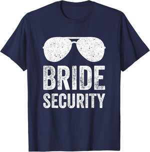 Bride Security T Shirt Funny Wedding T-Shirt - T-Shirt | Navy