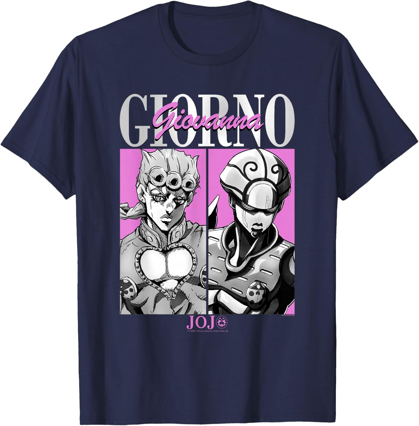 JoJo's Bizarre Adventure Giorno & Golden Wind Panels Anime T-Shirt - T-Shirt | Navy