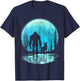 Bigfoot German Shepherd Dog Walk Moon and Darkness T-Shirt - T-Shirt | Navy